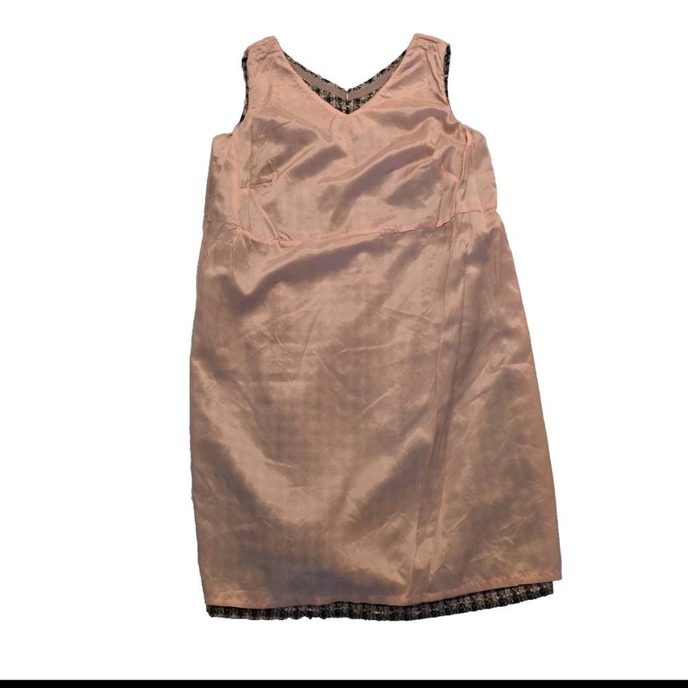 Talbots Tweed Sleeveless Sheath Dress Pink Womens 18W Plus Size Preppy Career - Picture 12 of 13